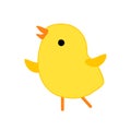 Cute yellow happy chick icon isolated on white Royalty Free Stock Photo