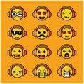 Cute yellow head emoticon pack collection