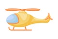 Cute yellow helicopter on white background. Cartoon transport for kids cards, baby shower, birthday invitation, house interior.