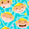 Cute yellow monkey seamless vector pattern wallpaper Royalty Free Stock Photo