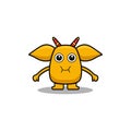 Cute Yellow Monster Vector Icon Illustration. Monster Mascot Cartoon Character Royalty Free Stock Photo