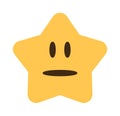 Cute yellow star emoji with expressionless face Royalty Free Stock Photo