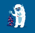 Cute yeti bigfoot monster vector set.