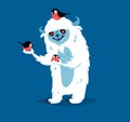 Cute yeti biigfoot monster vector set.