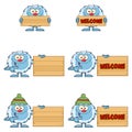 Cute Yeti Cartoon Mascot Character Set 6. Vector Collection