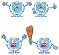 Cute Yeti Cartoon Mascot Character Set 4. Vector Collection