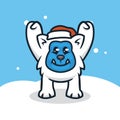 Cute yeti christmas decoration mascot design