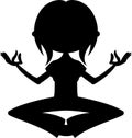 Cute Yoga Girl in Silhouette Royalty Free Stock Photo