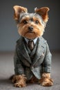 Cute Yorkshire Terrier dog in a cute suit