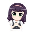 Cute young anime girl emoticon