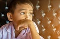 Cute young boy doing homework Royalty Free Stock Photo