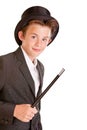 Cute young boy dressed as a magician Royalty Free Stock Photo
