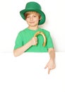 Cute young boy in a green hat - St. Patrick