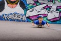 Cute young boy playing on his skateboard Royalty Free Stock Photo