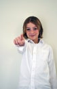 Cute Young Boy Pointing