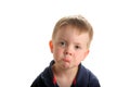 Cute young boy pouting Royalty Free Stock Photo