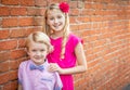 Adorable Young Caucasian Brother and Sister Portrait