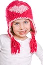 Cute Young Child in Pink Winter Hat