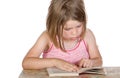 Cute Young Child Reading her Book Royalty Free Stock Photo