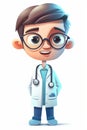 Cute young doctor avatar. AI generated