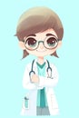 Cute young doctor avatar. AI generated