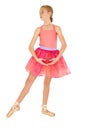 cute young girl ballerina posing wearing pink tutu Royalty Free Stock Photo