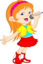 Cute young girl singing Royalty Free Stock Photo