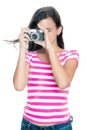 Cute young girl taking a photo Royalty Free Stock Photo