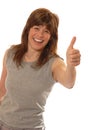 Cute young lady thumbs up Royalty Free Stock Photo