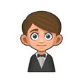 Cute Young Man Avatar. Boy in Tuxedo and Bow Tie. Vector Royalty Free Stock Photo