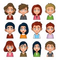 Cute Young Peoples Avatar Character. Cartoon Style Userpic Icon. Vector Royalty Free Stock Photo