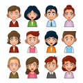 Cute Young Peoples Avatar Character. Cartoon Style Userpic Icon. Vector Royalty Free Stock Photo