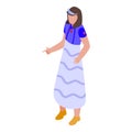 Cute young princess icon isometric vector. Charming tale beauty