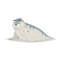 Cute young seal. Polar animal cartoon illustration. Flat style design. Best for kid education. Vector drawing