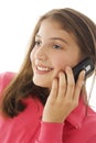 Cute young teenage girl talking on a cellphone Royalty Free Stock Photo