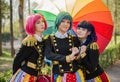 Cute Young White European Girls Cosplay Characters Of Japanese Music Band AKB0048