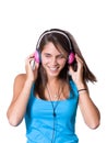 Cute young woman with headphones