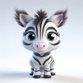 Cute Zebra Girl 3d Model: A Delightful Child Animal Portrait Animation