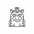 Cute zebra icon on white background