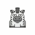 Cute zebra icon on white background