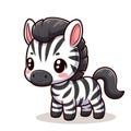 Cute Zebras cartoon isolated on white background, suitable for making stickers and illustrations 4