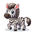 Cute Zebras cartoon isolated on white background, suitable for making stickers and illustrations 1