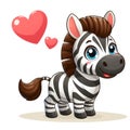 Cute Zebras cartoon isolated on white background, suitable for making stickers and illustrations 2