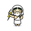 Cute Zeus God of thunder mascot design