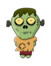 Cute zombie, halloween frankenstein vector symbol icon design.