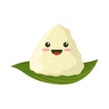 cute zongzi on leaf