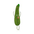 Cute zucchini cartoon character