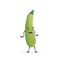 Cute zucchini character cartoon mascot vegetable healthy food concept isolated