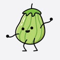 Cute Zucchini Fruit Mascot Vector Character