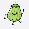 Cute Zucchini Fruit Mascot Vector Character